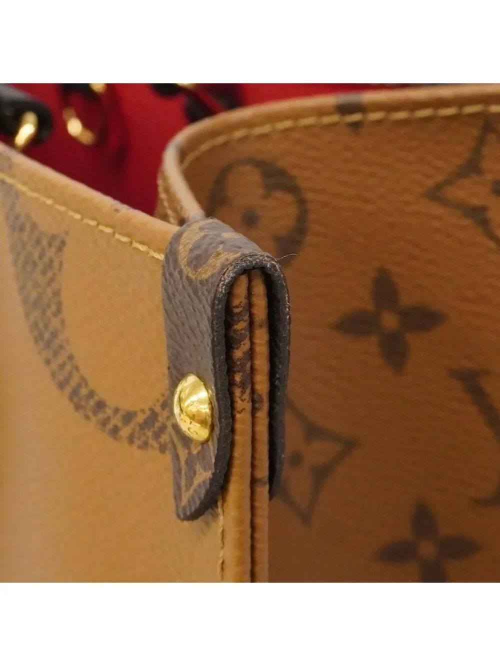 Louis Vuitton Tote Bag Monogram Giant Reverse On The Go MM Brown 2-Way